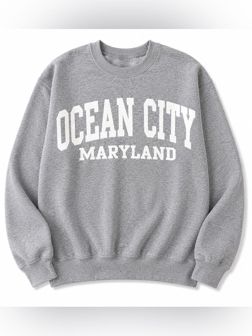 Gray Ocean City Maryland Crewneck Sweatshirt